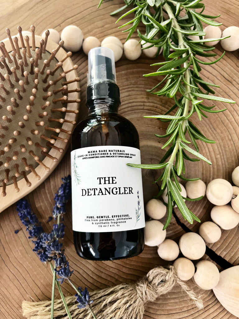 Natural detangling spray free from chemicals, toxins, parabens, fragrance oils and phthalates. Only pure, essential oils and plant-based ingredients. Fraser Valley, Lower Mainland. Kid approved, Mom approved. Zero tangles. Rosemary, lavender. 
